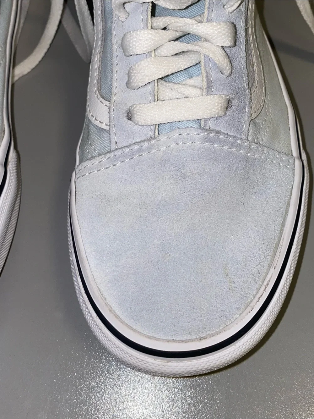 Vans Old Skool Light Blue Suede Canvas Sneakers Men 6.5 Women 8
